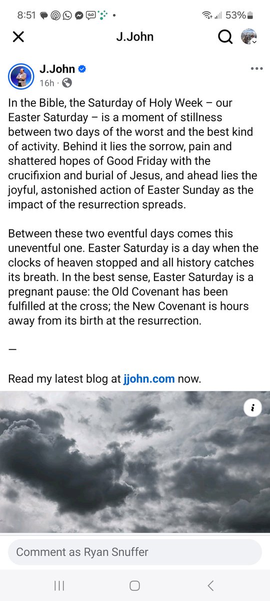 For me, the Saturday before Easter is a very special day. It was on this day that I fasted for the very first time. It was also the first time I experienced a true miracle of deliverance. I was having severe anxiety attacks due to major lifestyle changes. These attacks would last