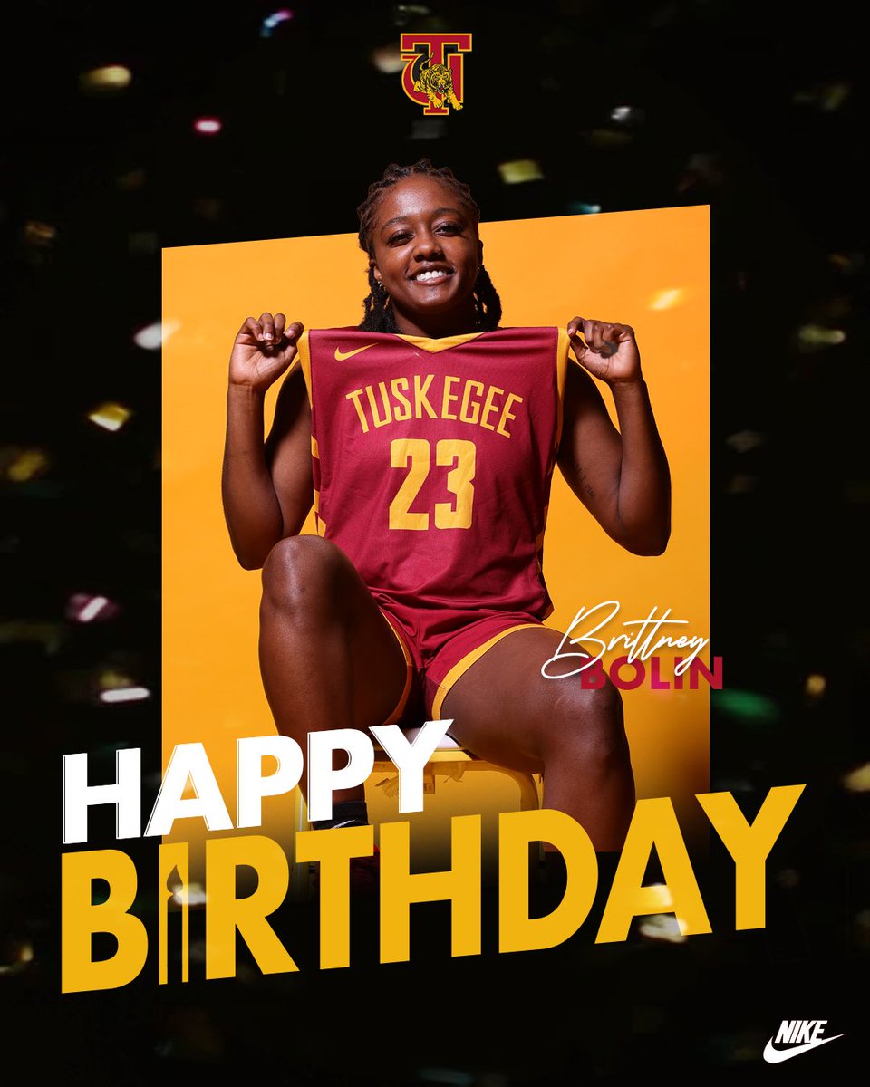 🎉🎂 HAPPY BIRTHDAY, BRITTNEY BOLIN! 🎂🎉

Wishing a fantastic day to #23 — a fierce competitor on the court and a true Golden Tiger through and through! 

Help us show her some birthday love!

#SkegeeWBB | #MyTUAthletics