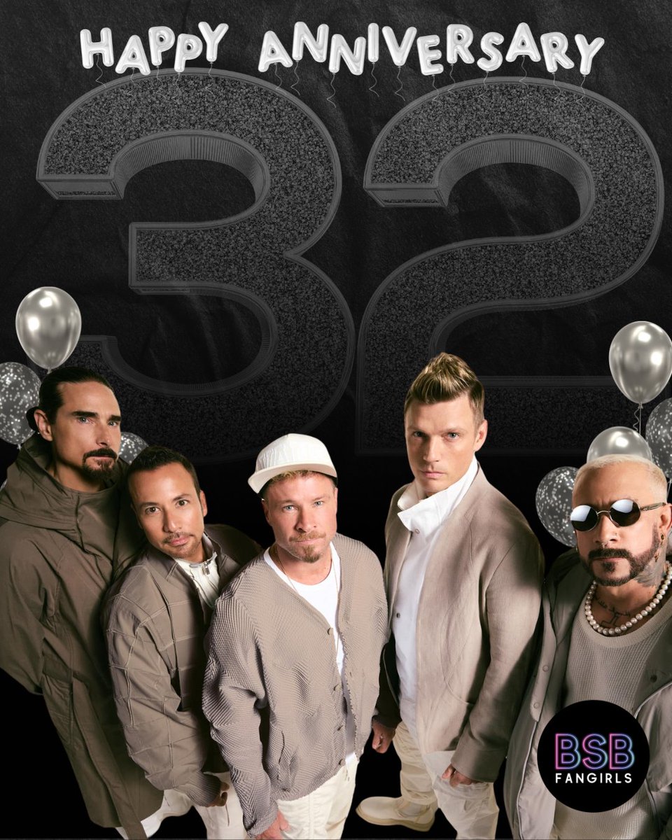 BSBFangirls's tweet photo. 🎉 32 YEARS OF BACKSTREET MAGIC 🎉

On this day in 1993, five guys came together in Orlando and changed pop music forever. 💫

Today, we celebrate 32 YEARS of the @BackstreetBoys — a band that not only gave us the soundtrack of our lives but did something very few groups ever do:
❤️They never broke up.
❤️No farewell tour.

Just brotherhood, music, and a bond that’s still going strong. 💪❤

From mall tours to sold-out arenas, TRL to Vegas residencies, they’ve kept the Backstreet pride alive through every era — and we’ve been lucky enough to grow up right alongside them.

Here’s to AJ, Brian, Howie, Kevin, and Nick — thank you for 32 years of harmonies, heart, and history.
BSB for life. 💙 #BackstreetBoys32 #BSBForever #BackstreetsBack #32YearsStrong #BSBVegas @kevinrichardson @nickcarter @aj_mclean @brian_littrell @howied

Which era made you a fan? 👇 Drop your favorite BSB memory!