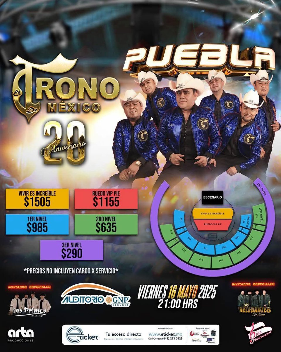 Producc_Diaz's tweet photo. Ya tienen sus boletos para ver al @ElTronodeMexico en #Puebla? 16 de Mayo en el Auditorio GNP seguros https://t.co/GPcddVRUuO