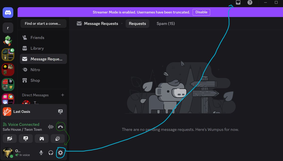 OxcydeGaming's tweet photo. @discord User settings should be top right like most apps, then end call can be with the mute and deafen button (all call functions). Finally, we can minimize this massive block of nonsense when we're not using it without losing the end call button. please and thank you. https://t.co/WwaOzHs5BF