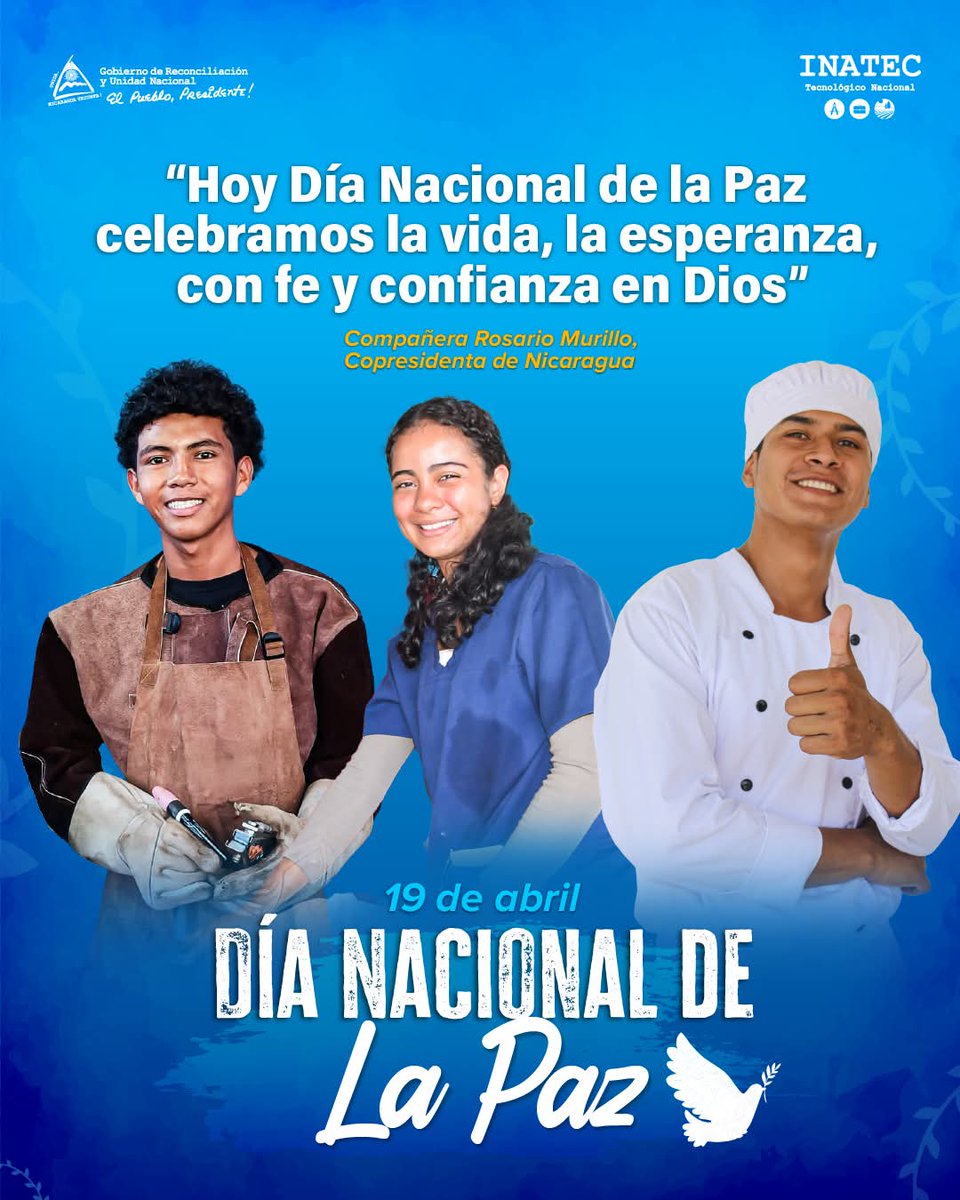 centro_manuel's tweet photo. 🕊️ Celebramos el Día Nacional de la Paz, valorando el derecho de nuestro pueblo a vivir con dignidad, armonía y esperanza. 🤍

📚 Desde la educación técnica seguimos construyendo un futuro con justicia y amor. #SoyTecNicaragua https://t.co/ryJ3IwzyOe