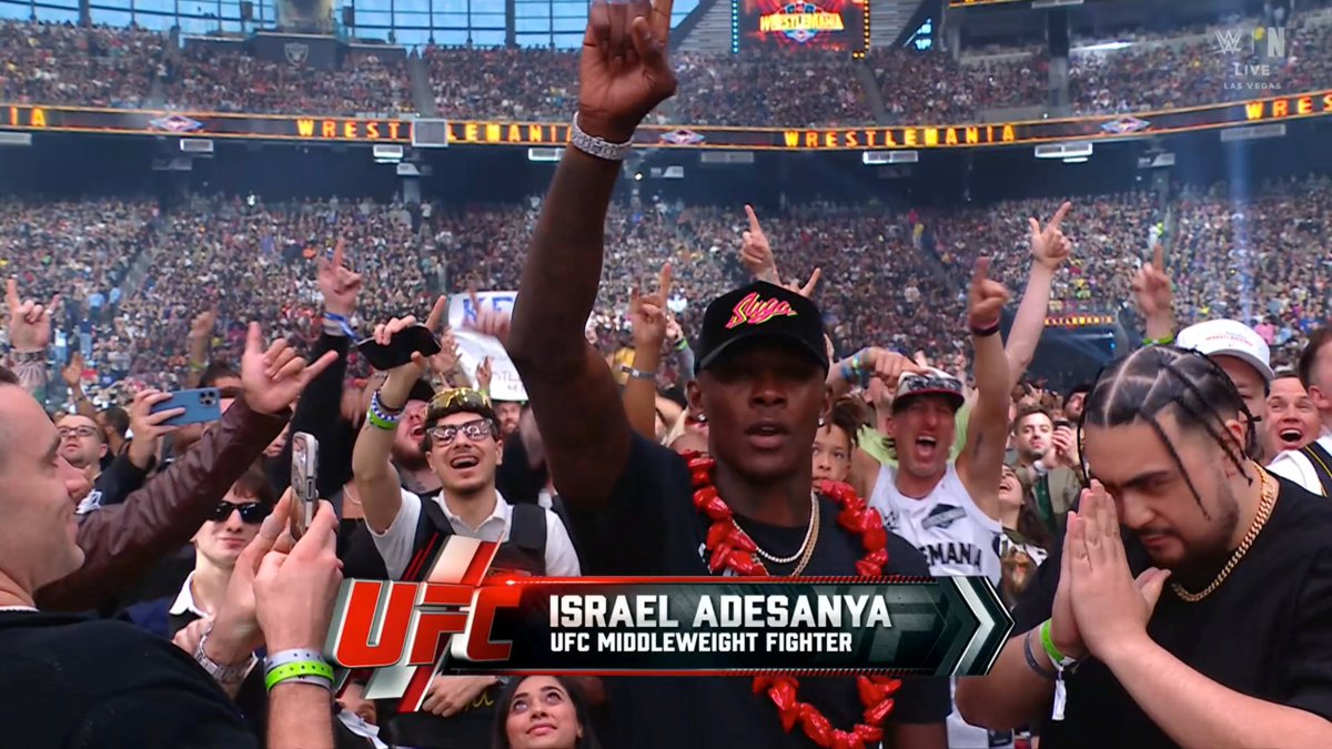 taboutsports's tweet photo. DANA WHITE AND ADESANYA AT WRESTLEMANIA

#WrestleMania https://t.co/x5axHljXQw