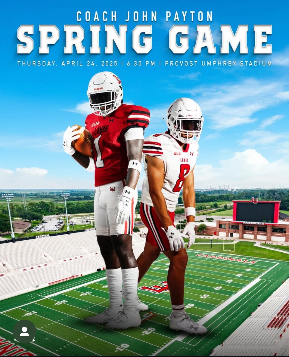 Wayne Cordova (@coachcordova) on Twitter photo 🎙️Spread the Word 🎙️
Please Come Out & Support the Young Men of the 2025 <a href="/LamarFootball/">Lamar University Football</a> Team in the Coach John Payton Spring 🏈Game. #BoomTown is Boomin #HEATT🔥 🎙️Spread the Word 🎙️
Please Come Out & Support the Young Men of the 2025 <a href="/LamarFootball/">Lamar University Football</a> Team in the Coach John Payton Spring 🏈Game. #BoomTown is Boomin #HEATT🔥