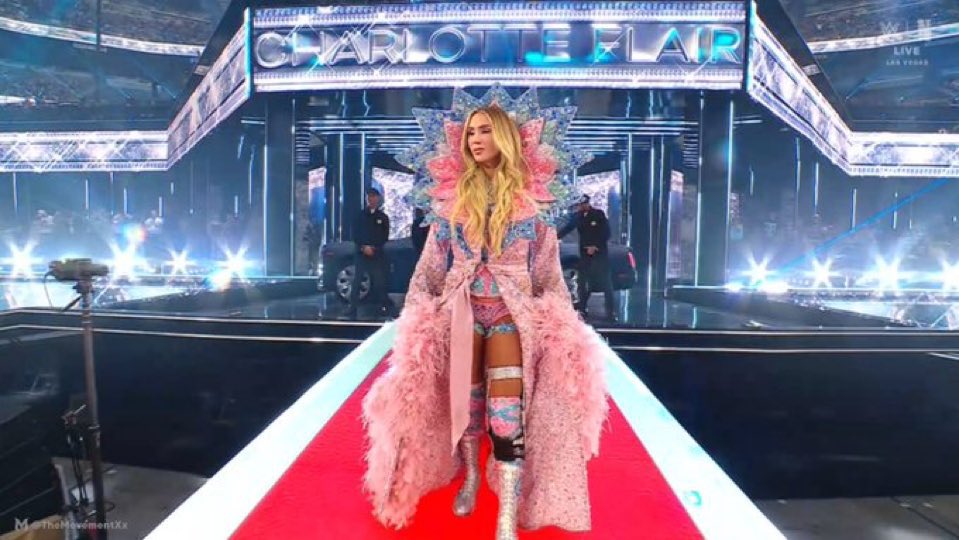 kiddd_loud's tweet photo. I’m tired of Charlotte and Tiffany matching every time they’re next to each other. It’s too many colors in a rainbow for this to keep happening 😭 shit look like a mirror match #WrestleMania #WrestleMania41 https://t.co/gIbkqHC4sF