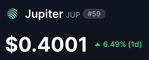 $JUP Back over 40 cents.

Great team, Great products, Great community.

Let's get it 🚀