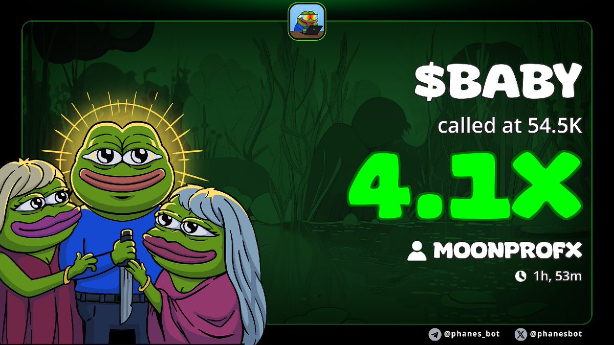 4x profit from my alpha call on $BABY
Private TG frens eating good

t.me/Moonprofx