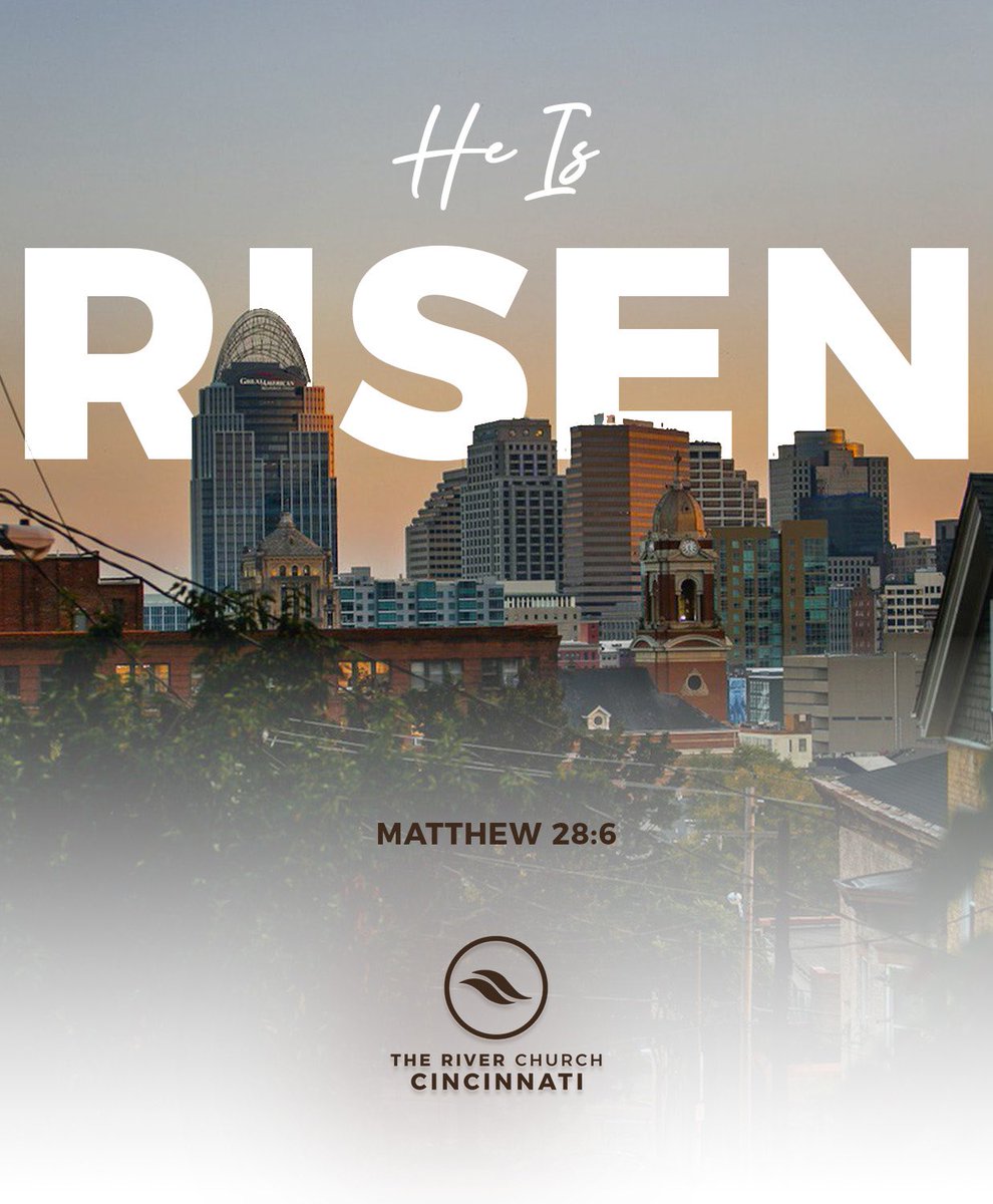 RiverCincinnati's tweet photo. Happy Easter Sunday from The River Church Cincinnati 🙌 Today and every day we thank God for and celebrate the free gift of salvation we have through the death, burial, and RESURRECTION of His Son, Jesus! #HeIsRisen https://t.co/GBgF4bOH0e