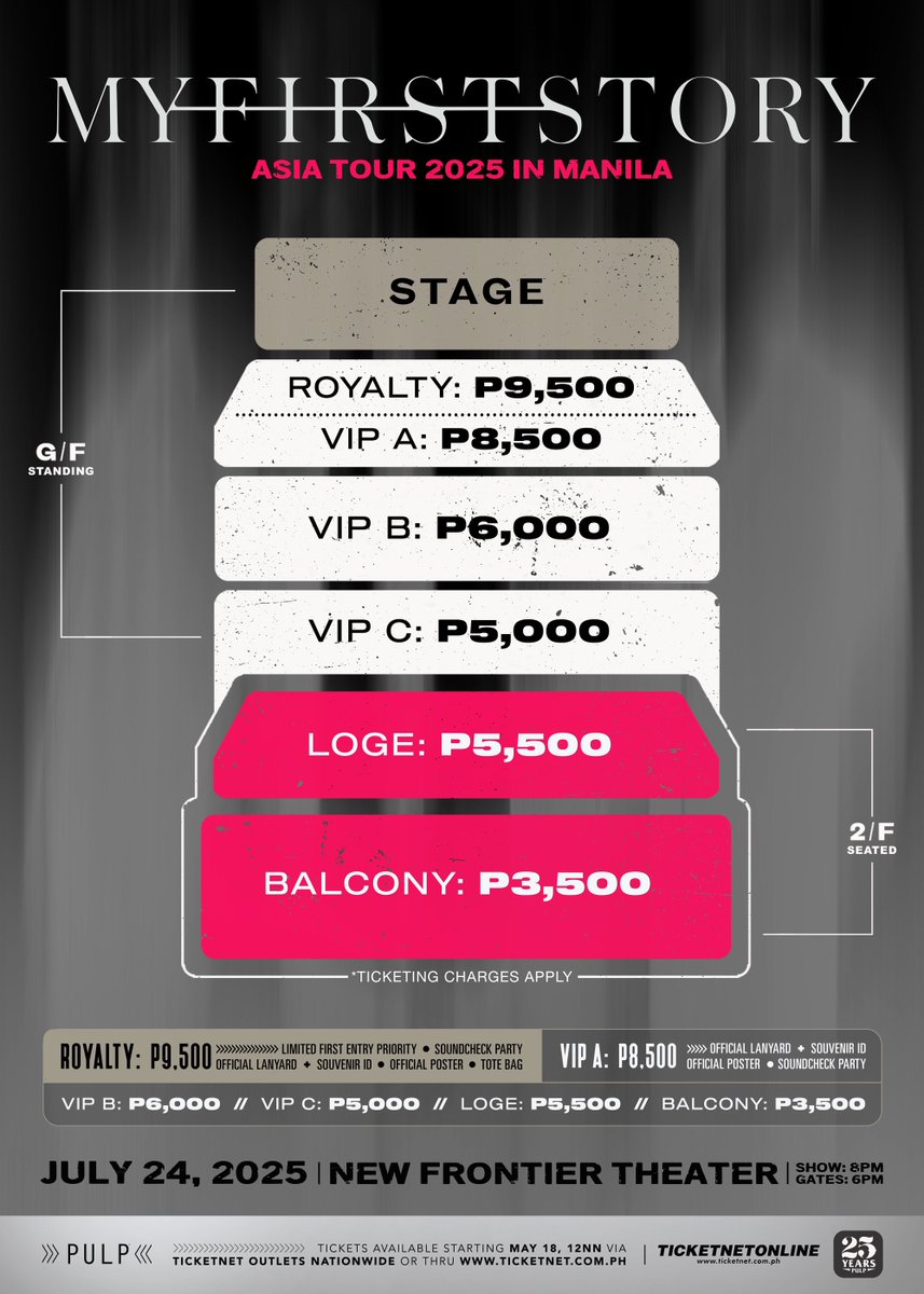 philconcerts's tweet photo. MY FIRST STORY ASIA TOUR 2025 in MANILAon July 24, 2025, at the New Frontier Theater.

Tickets available starting May 18, 2025, at 12PM via TicketNet outlets and https://t.co/c80wJHrrKz 🎫

#MYFIRSTSTORYinMANILA @pulpliveworld https://t.co/HPSMYbUxLW