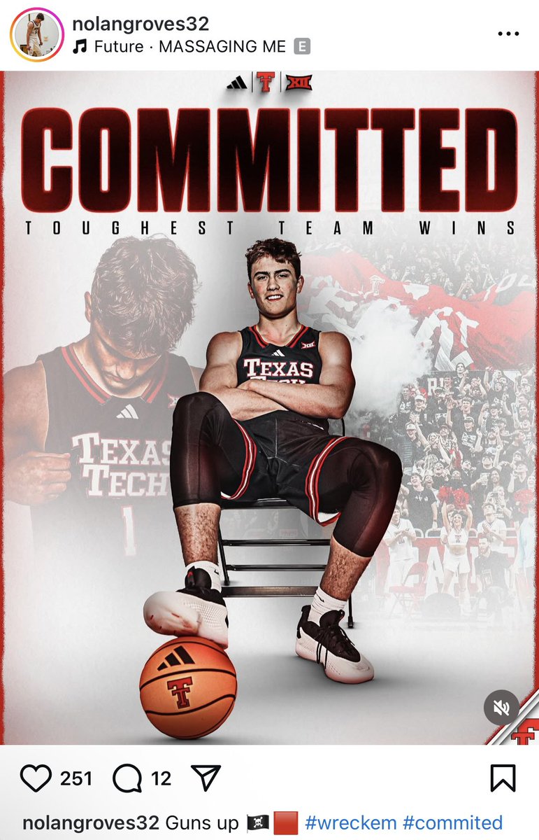 BREAKING: Nolan Groves (<a href="/NolanGroves4/">Nolan Groves</a>), the Minnesota Gatorade Player of the Year, has announced his commitment to Texas Tech‼️

Groves chose the Red Raiders over offers from Minnesota and Wisconsin among others #GunsUp #WreckEm