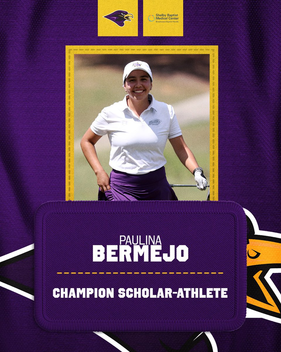 Montevallo Golf (@montevallogolf) on Twitter photo ๐ข CHAMPION SCHOLAR-ATHLETE
Paulina Bermejo was named <a href="/GulfSouth/">Gulf South Conference</a> Champion Scholar-Athlete while finishing T-22nd at the 2025 Championship ๐
#TogetherWeRise ๐ข CHAMPION SCHOLAR-ATHLETE
Paulina Bermejo was named <a href="/GulfSouth/">Gulf South Conference</a> Champion Scholar-Athlete while finishing T-22nd at the 2025 Championship ๐
#TogetherWeRise