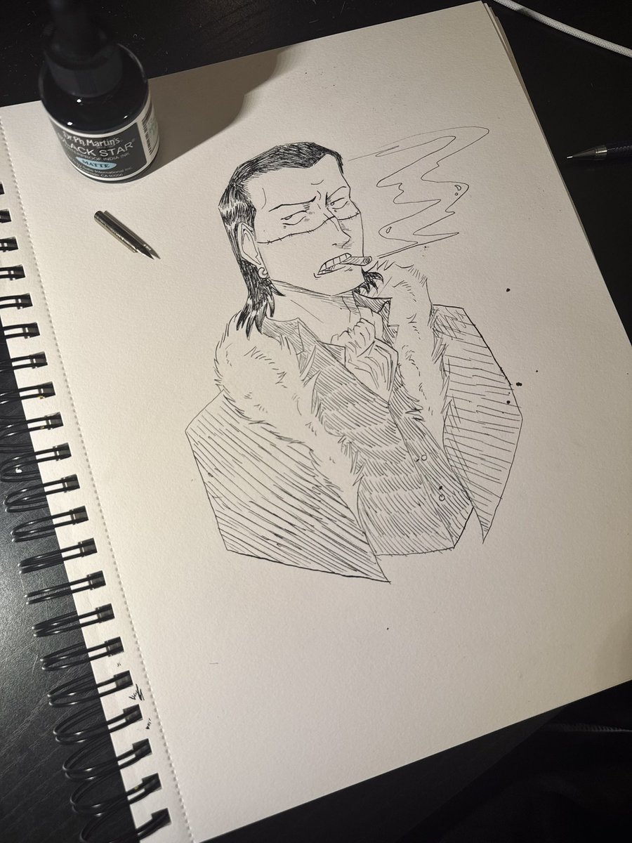 faffareux's tweet photo. Crocodile doodle for today! 
#fanart #mangaka #onepiece #sircrocodile #Onepiecefanart https://t.co/L6Xigt36d3