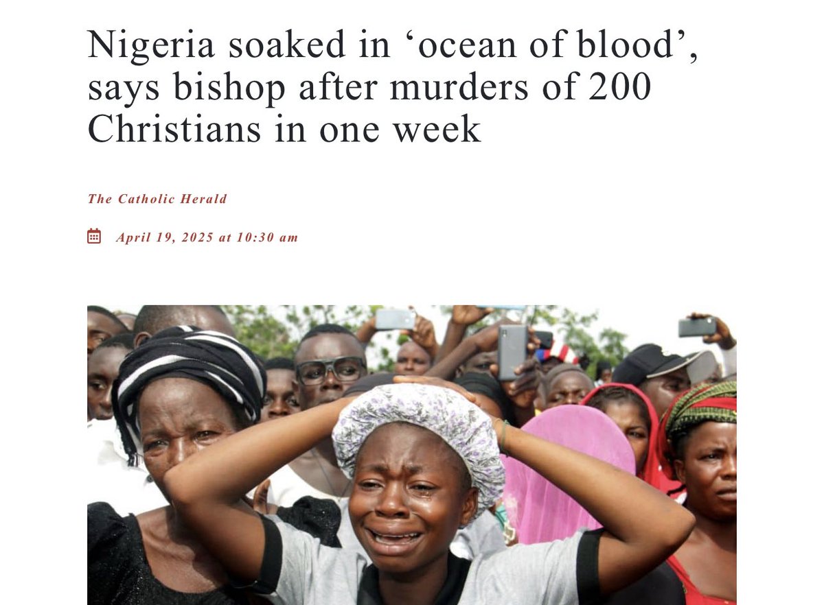 Muslims slaughter Christians including women and children, but the western media ignores this to avoid damaging the image of Islam as a religion of peace.

Please keep the persecuted Christian minorities all over Asia and Africa in your prayers 🙏

Link to the report: