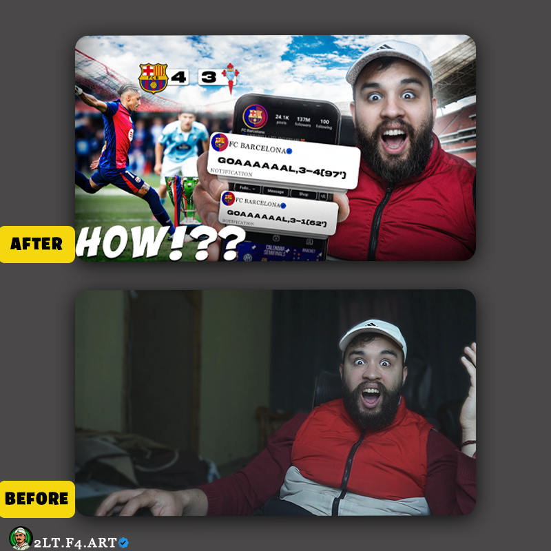 yahya_BJ1's tweet photo. Recent Thumbnail I made for a Client  🪄  

Before → After https://t.co/13iLM8oAno