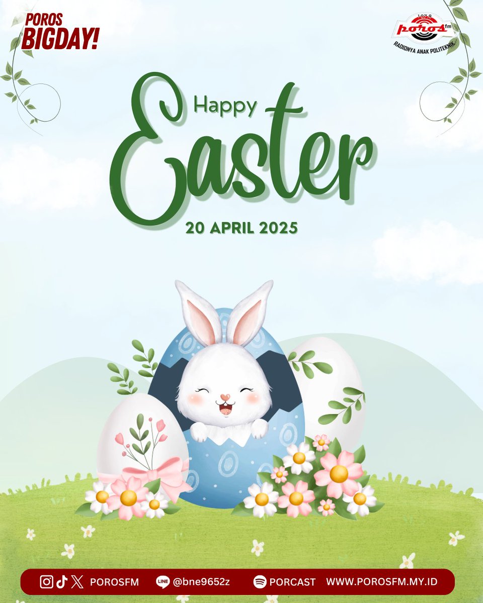 porosfm's tweet image. ✨ Memperingati Hari Paskah ✨

Mari jadikan momen ini sebagai pengingat untuk selalu menebarkan cinta, harapan, dan kebaikan di setiap langkah kita! 🥚💐

#PorosLevelUp! #BigDay #PorosFM