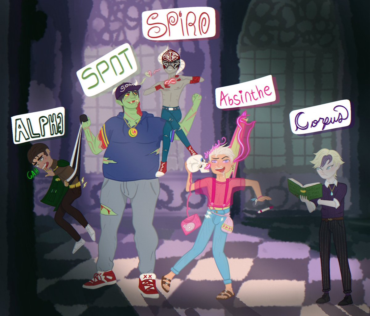 VillainCorpus's tweet image. A while ago I was part of this supervillain team. Spiro was trying to prove his leadership skills to his weird father figure. The five of us would run missions based in this abandoned subway station. It was home, for a while anyway…