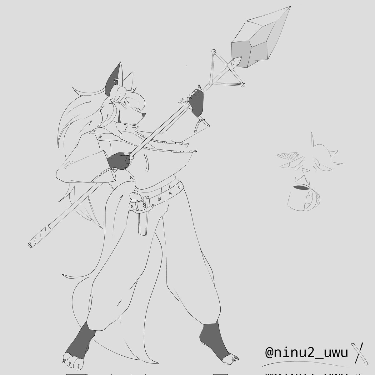 I don't know what to think about how long it took me to make this drawing of my fursona, but one thing is clear: I LOVE IT!!!!! =3= 

#furry #Fursona