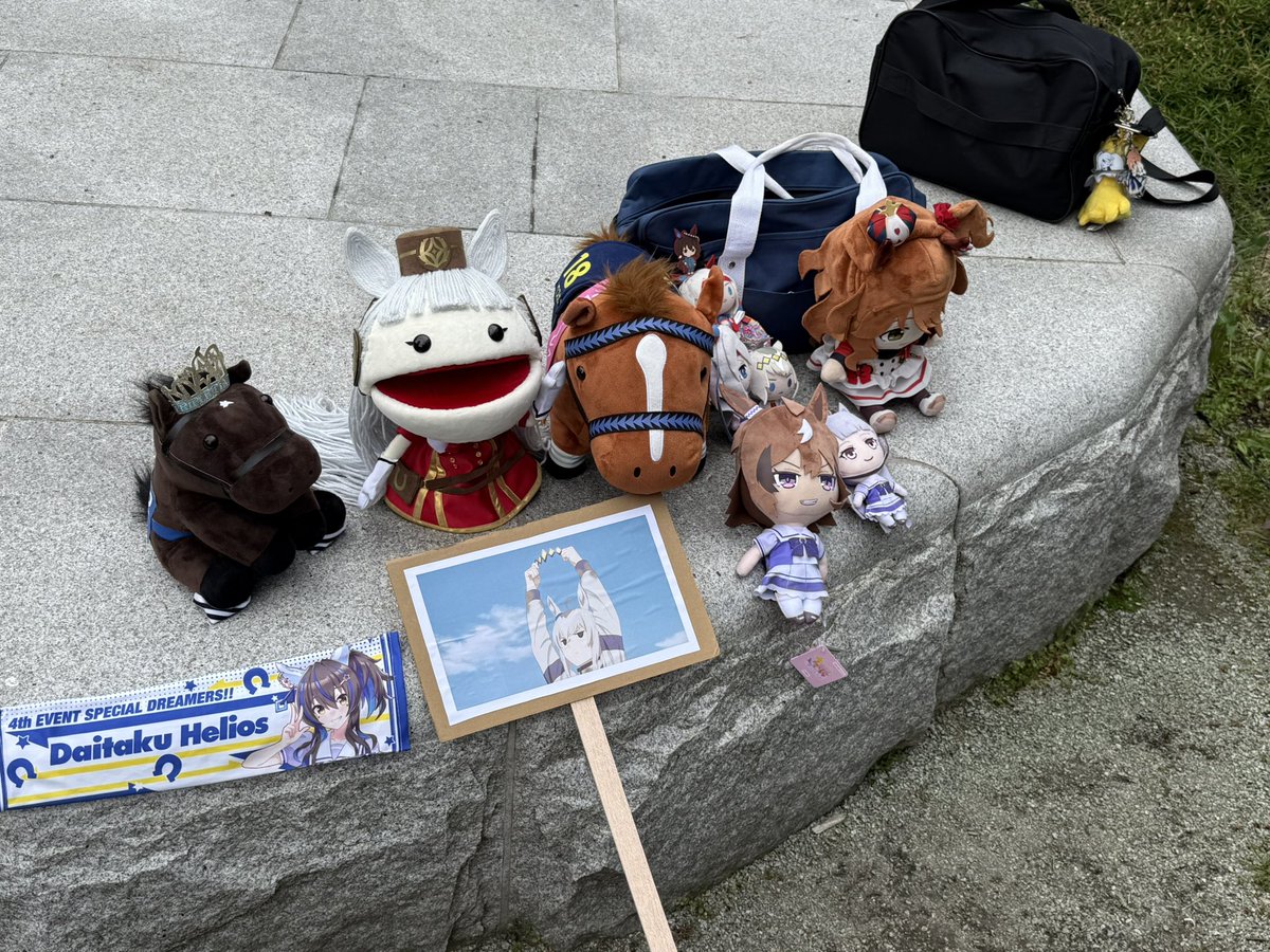 JanitorJan_'s tweet photo. At Sakura-Con during the Uma meetup, I brought my Daring Tact horse plush. (Horse on the far left 2nd pic) https://t.co/2D1v25fVlG