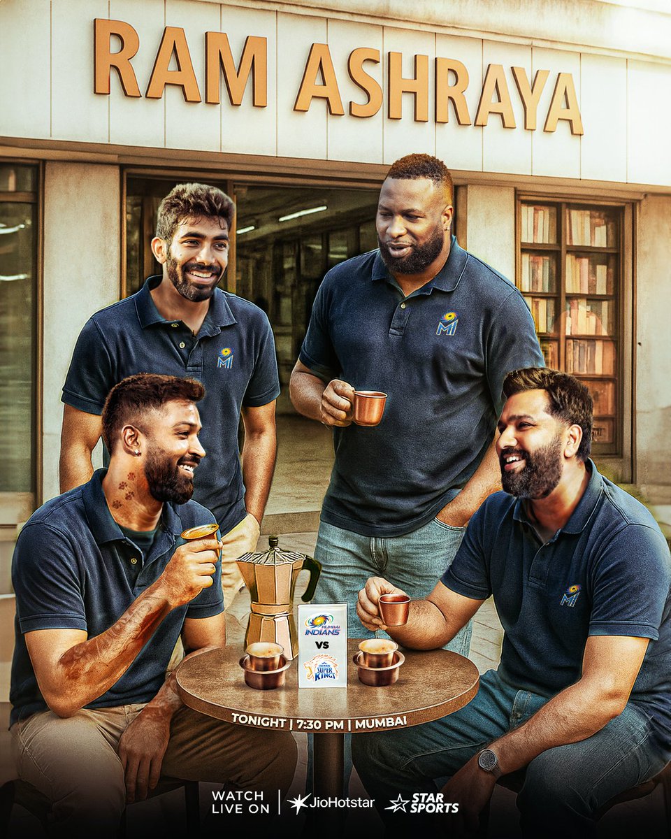 mipaltan's tweet photo. Sunday morning &amp; filter coffee. 𝔼𝕃 ℂ𝕃Á𝕊𝕀ℂ𝕆 is perfectly brewed ☕🔥

#MumbaiIndians #PlayLikeMumbai #TATAIPL #MIvCSK https://t.co/rkSGfmblVI
