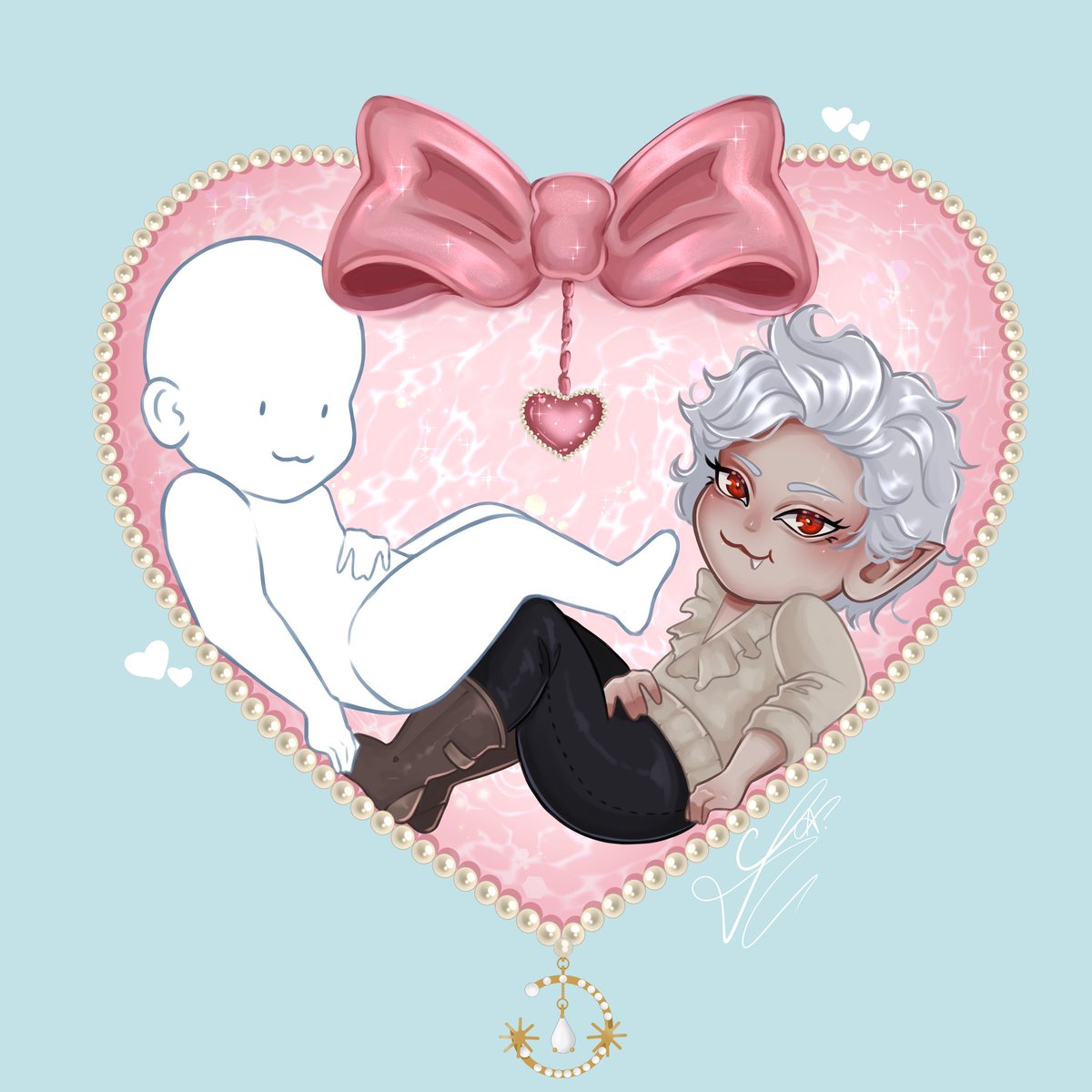 YCH 🥰 35 €! 
DM me ❤️
#bg3 #astarion