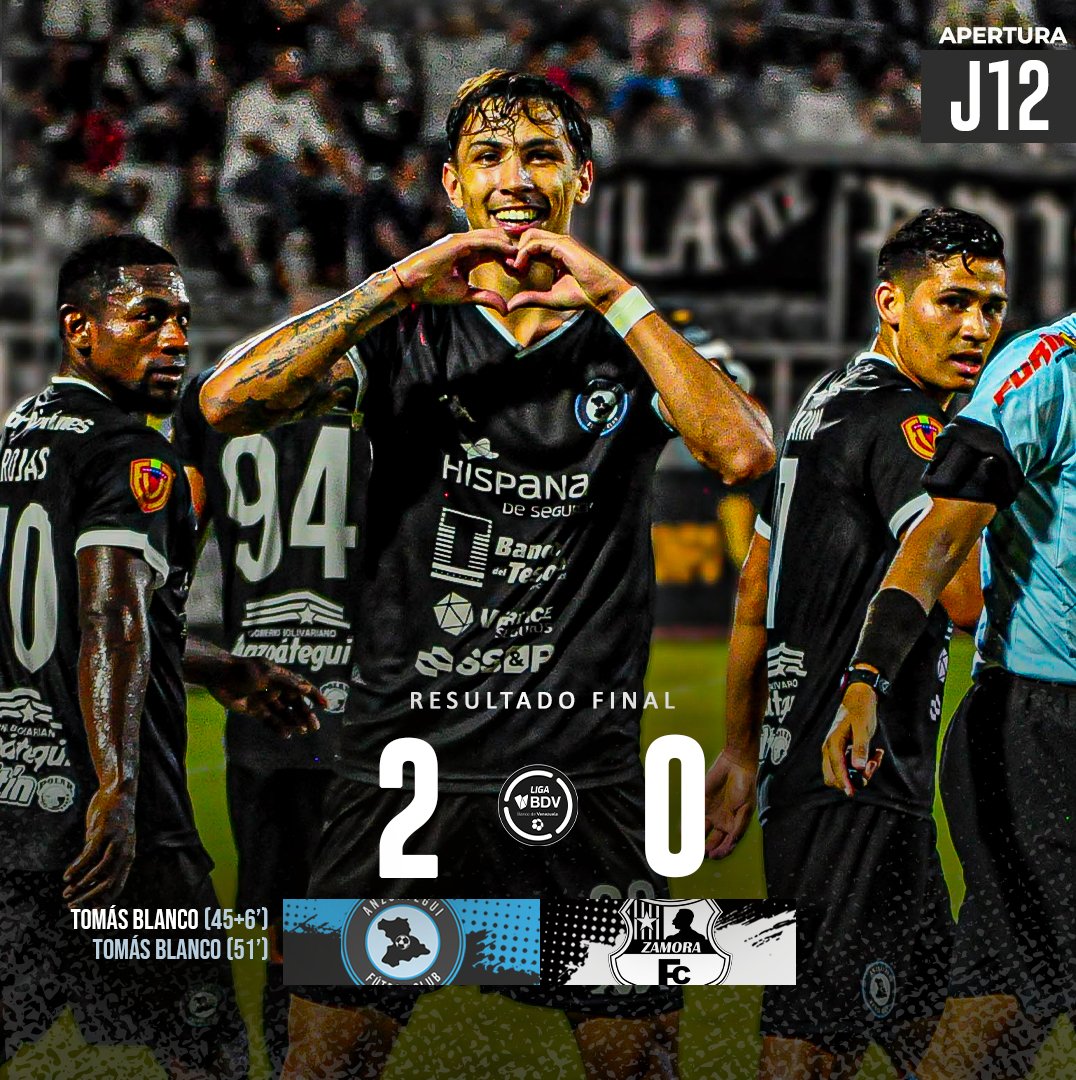 ⚽ | +3 𝒆𝒏 𝒆𝒍 𝑺𝒂́𝒃𝒂𝒅𝒐 𝒅𝒆 𝑮𝑳𝑶𝑹𝑰𝑨

Anzoátegui venció 2-0 a @zamorafutbolc por la Jornada 12 de la <a href="/LigaFUTVE/">Liga FUTVE</a> 

Tomás Blanco con un doblete marcó los tantos del triunfo oriental en el Estadio Monumental José Antonio Anzoátegui.

#SomosAnzoategui 🔵