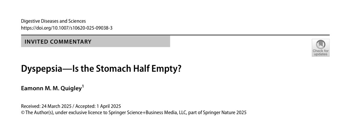I invite you to take a look at this fabulous comment on one of our most recent articles.

Are we truly dealing with functional dyspepsia, or is it still a disorder with an unknown background and a long path yet to be studied? <a href="/chemaremes/">Jose M Remes Troche</a> <a href="/velardemd/">VELARDEMD</a> 

link.springer.com/article/10.100…