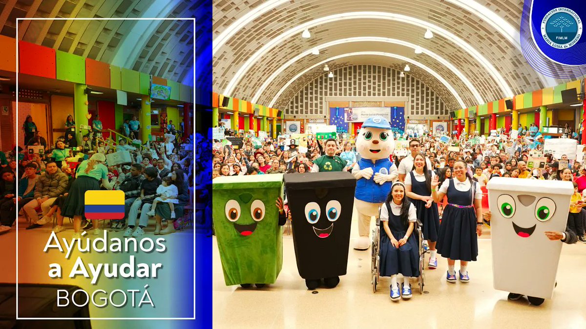 FIMLM's tweet photo. #FimlmColombia 🇨🇴 | ¡Gracias, Dra. @MLPiraquive, por formar guardianes de los valores y el planeta! 🌎

Mira el video ▶️ https://t.co/n3vECI9RPS  

♻️En un gran evento, niños del sur de #Bogotá aprendieron junto a sus padres la importancia de reducir, reutilizar y reciclar. ♻️ https://t.co/Czx8NO86m0