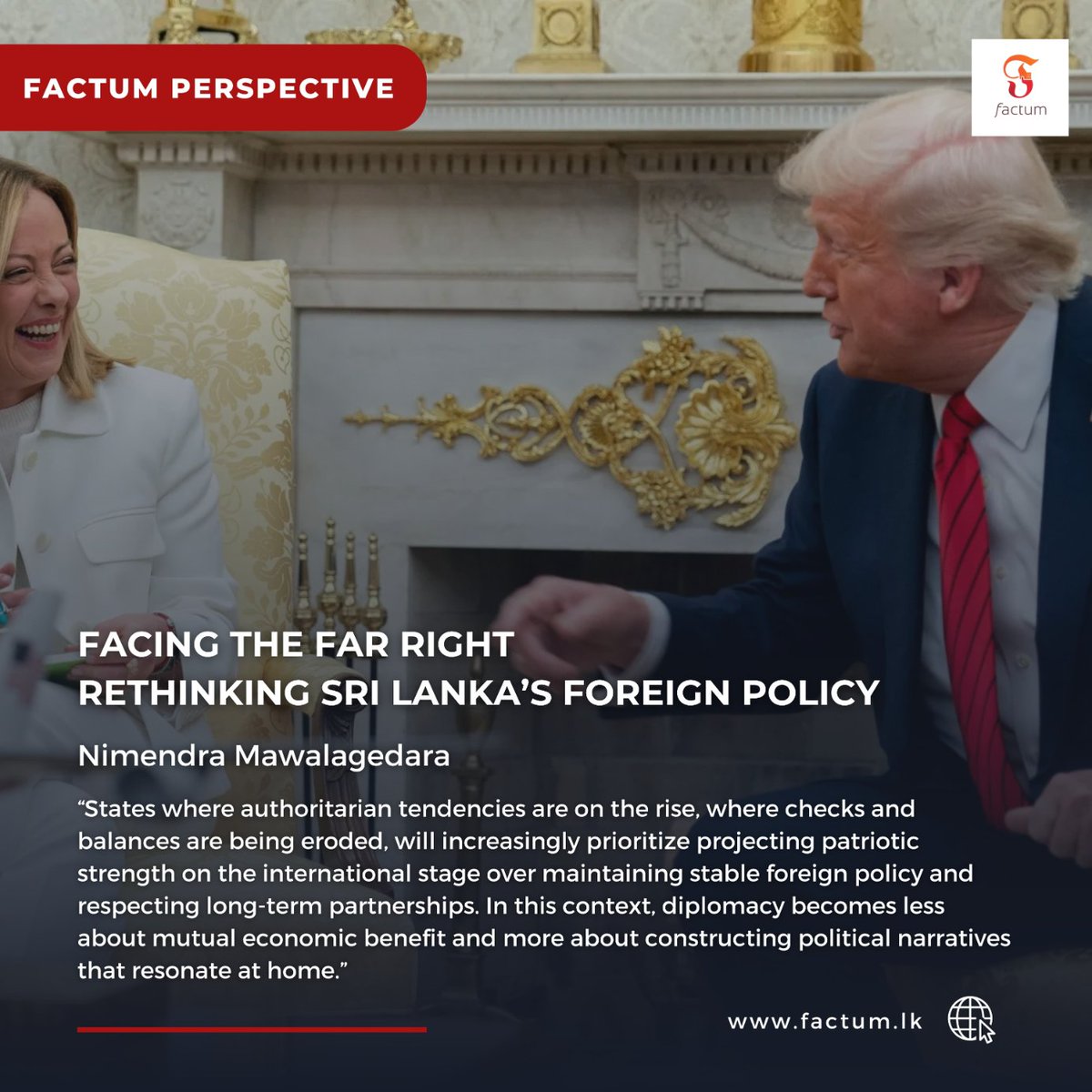 Factum (@factumlk) on Twitter photo In this week's Factum Perspective, <a href="/NMawalagedara/">Nimendra Mawalagedara</a> reflects on how Sri Lanka must respond to the global ascent of the political Far Right.
factum.lk/peace-and-confā¦
#Factum #TheBalancedAnalysis In this week's Factum Perspective, <a href="/NMawalagedara/">Nimendra Mawalagedara</a> reflects on how Sri Lanka must respond to the global ascent of the political Far Right.
factum.lk/peace-and-confā¦
#Factum #TheBalancedAnalysis