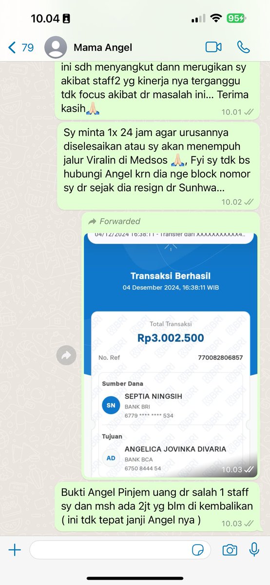 CJoedanz's tweet photo. @yoombiechu @enzovinysus Kaaa, kalau kenal sama @enzovinysus mau minta tolong HUTANG2 Nya yg juta2 an segera dibayar ka🙏🏻🙏🏻krn sampe setresss loh org yg minjemin dia duid mana lg butuh duidnya tp si @enzovinysus NGGAK BALAS WA DAN CALL DI REJECT TERUS LOH! Kok gitu yaaah UDAH DIBANTU MALAH NIKAM! https://t.co/e6DnD9PP8P