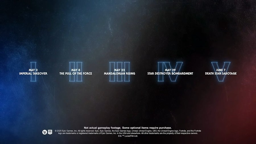 FigohFortnite's tweet photo. 🚨 Fortnite x Star Wars confirmado!
A Temporada 3 do Capítulo 6 começa dia 2 de maio e será totalmente temática de Star Wars!
Vai ter skins como Mace Windu, Jar Jar Binks, Palpatine, sabres de luz e locais especiais!
#Fortnite #StarWars 💫 https://t.co/u58GTrwZNX