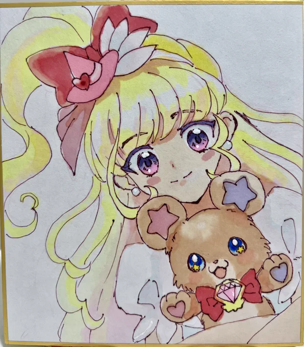 色紙描いてました 