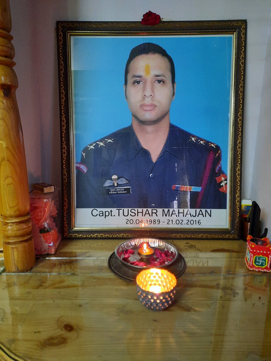 Remembering our Hero 
Capt Tushar Mahajan  
Shaurya Chakra (P)  
9 Para SF   
on his birth anniversary today.   
Tushar was born this day 1989 in Udhampur. His father, Mr. Devraj Gupta was a well known educationist &amp; his mother Asha Devi, was herself a working professional. He