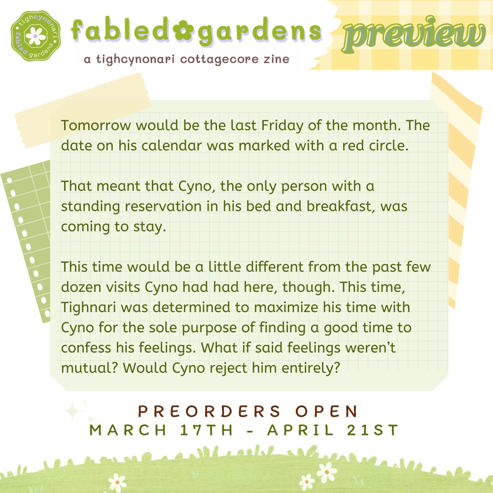 Don't miss your last chance to grab a copy of this digital zine from <a href="/fabledzine/">🌿fabled gardens 🍂tighcynonari cottagecore zine</a> ! All proceeds will go to charity and there are all sorts of beautiful and amazing art and works for tighcynonari featured in this zine! 

Don't miss out! Link in the account's bio!