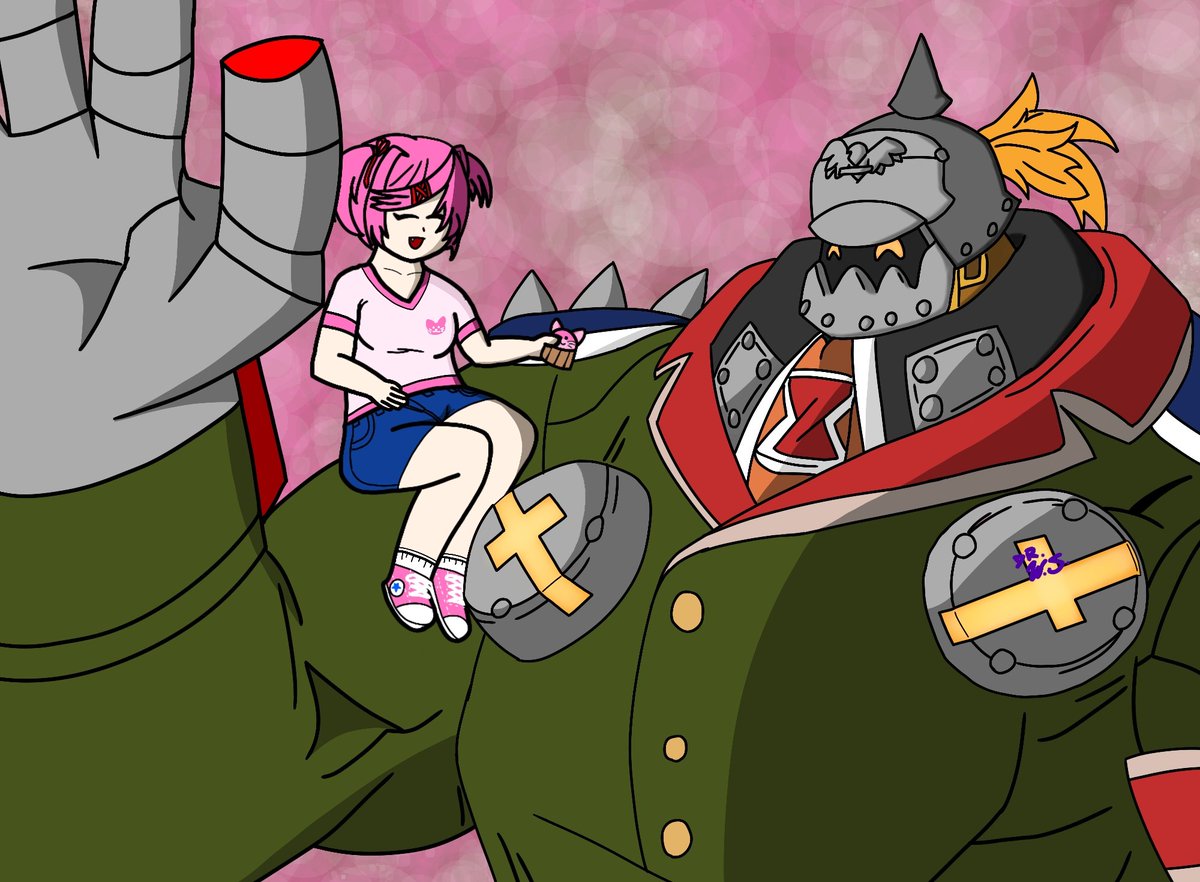 jferrisrare's tweet photo. Natsuki ahora tiene un nuevo amigo, y es nada más que la fortaleza humana Potemkin de Guilty Gear
#drweirdscience #art #fanart #crossover #DDLC #Natsuki #ddlcnatsuki #GuiltyGear #guiltygearstrive #Potemkin https://t.co/BBvBQ9fVa9