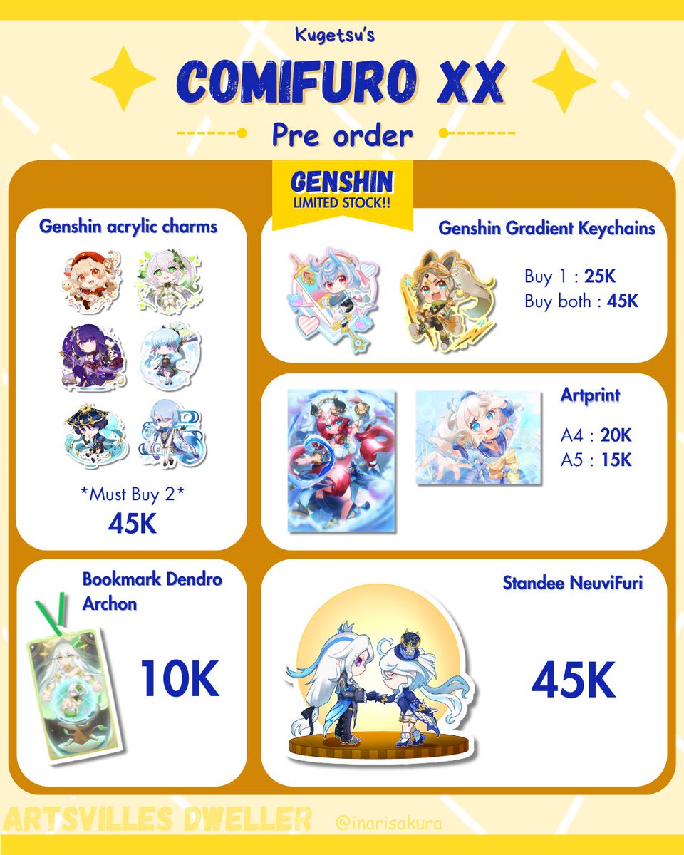 InariSakura's tweet photo. [❤️and 🔁 appreciated]

✨CF Pre order’s opened✨

📆 20-27 April
📦 OTS pick up only (day 1 &amp; 2) 
📍TBA
🧷 https://t.co/TAGh0Yfxju
🎀Vocaloid, 18 Trip, Genshin, Cardcaptor Sakura, Fate / Samurai Remnant, YGO Arc V
#CFXX #POCF https://t.co/xRn9E78huF