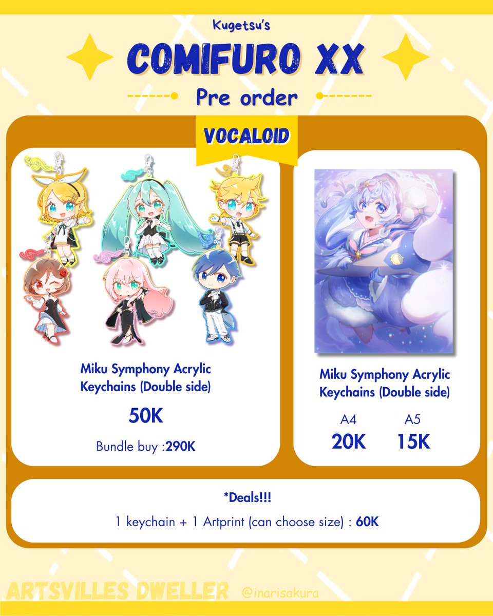InariSakura's tweet photo. [❤️and 🔁 appreciated]

✨CF Pre order’s opened✨

📆 20-27 April
📦 OTS pick up only (day 1 &amp; 2) 
📍TBA
🧷 https://t.co/TAGh0Yfxju
🎀Vocaloid, 18 Trip, Genshin, Cardcaptor Sakura, Fate / Samurai Remnant, YGO Arc V
#CFXX #POCF https://t.co/xRn9E78huF