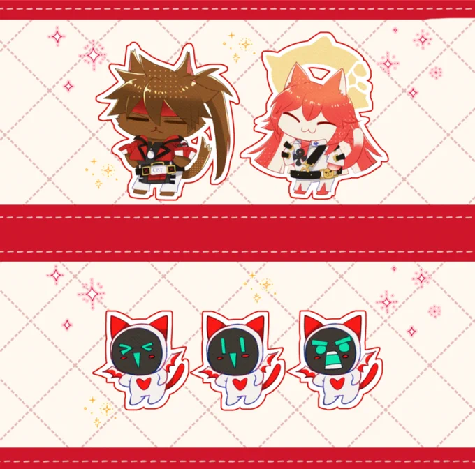 いぬねこぎあ
この二種類はスパコミにて三角ポーチとしてお出しする予定です。ソルオーサーヴァントちゃんポーチは裏表で絵柄が異なり、あの男一派ポーチは裏表で共通絵柄です 