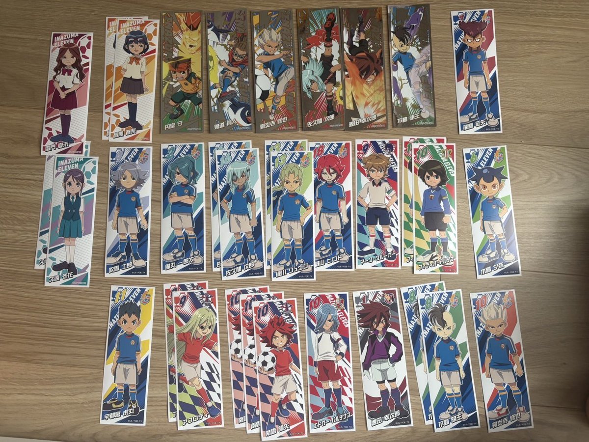 __ntm092's tweet photo. 【交換】イナズマイレブン イナイレ
ロングステッカー

譲
SP 円堂、豪炎寺、鬼道、佐久間
      不動、源田
N  飛鷹、木暮、豪炎寺、アフロディ、緑川
     風丸、吹雪、佐久間、ヒロト、マーク、
     虎丸、南雲、源田、フィディオ、エドガー、マネ
求
SP ヒロト、風丸、吹雪
N  ツナミ、染岡 https://t.co/rGSruwck8W