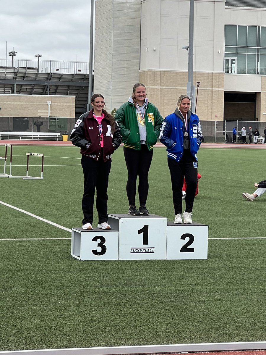 Extremely proud of the way all 22 of our kids competed this weekend at Regionals! Congrats to Lacy Bloskas (discus), and Aubrea Thiel (high jump), who earned their way to the medal stand today! Aubrea advanced to state, and is ATX bound in 2 weeks!