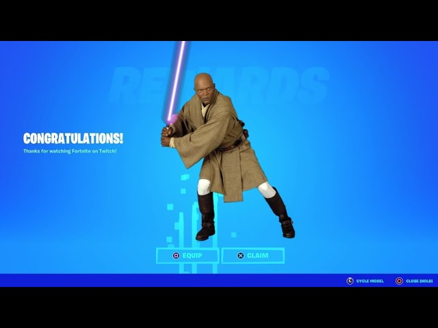 FigohFortnite's tweet photo. 🚨 #FORTNITE x #STARWARS: Nova Skin do Mace Windu! 🚨

O personagem icônico de Star Wars. A skin do Mace Windu foi inspirada no mestre Jedi, mas não podemos deixar de notar a semelhança com o ator Samuel L. Jackson, que deu vida ao personagem nos filmes. https://t.co/soEUOrk7n4