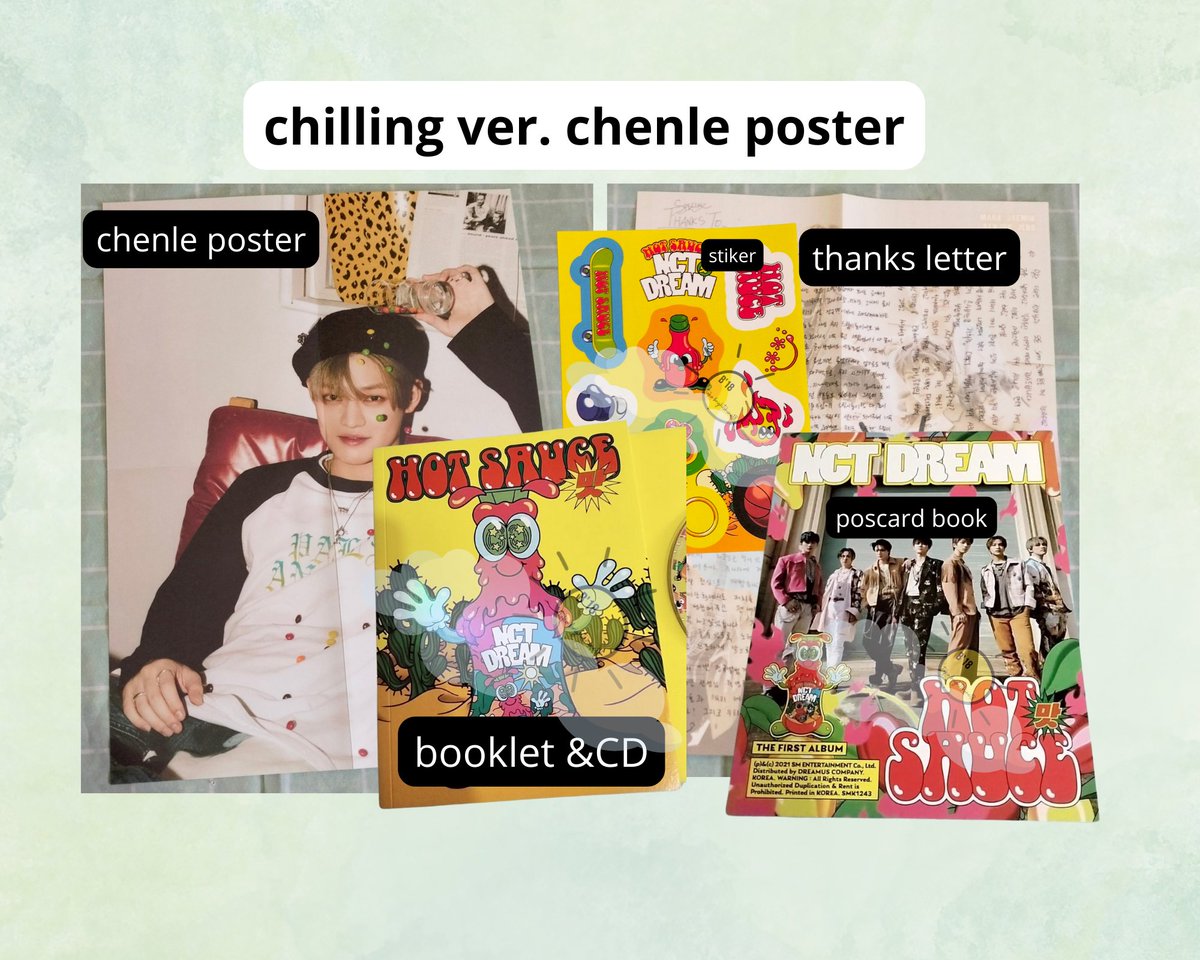 brightshine18's tweet photo. wts album nct dream hotsa hot sauce member set dapat semua yang di pict. 
55k all fee 
ready siap kirim https://t.co/VK1BGQKlKN https://t.co/qxm2gzgJHi