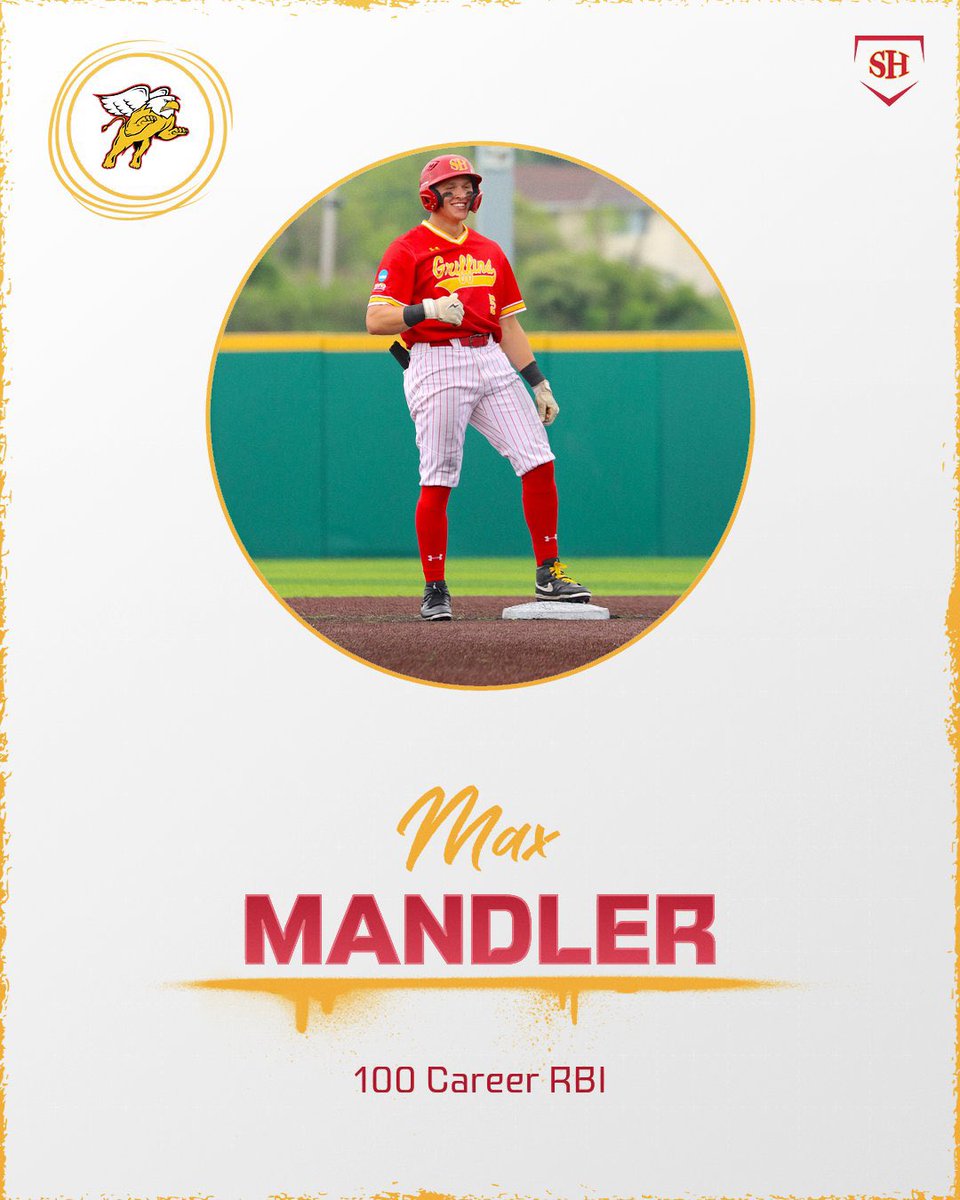Seton Hill Baseball (@shgriffbaseball) on Twitter photo With his 5 runs batted in today, Senior <a href="/MandlerMax/">Max Mandler</a> eclipses the 💯 RBI mark for his career!
#FUEGO With his 5 runs batted in today, Senior <a href="/MandlerMax/">Max Mandler</a> eclipses the 💯 RBI mark for his career!
#FUEGO