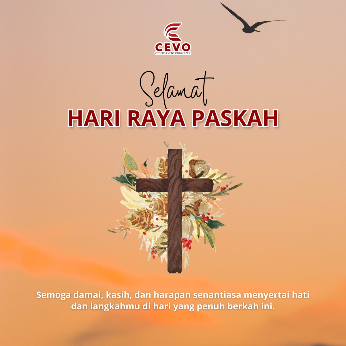 CybersEventCEVO's tweet photo. Selamat Hari Raya Paskah, 
Semoga damai, kasih dan harapan senantiasa menyertai hati dan langkahmu di hari yang penuh berkah ini. https://t.co/cxkxI7lcYB