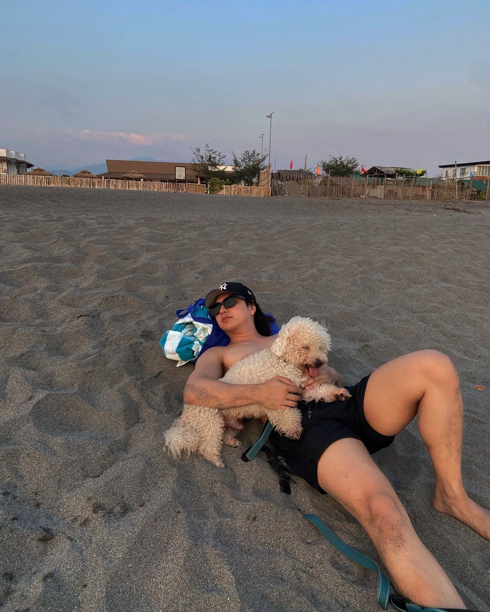 Embracing every slow, golden second with you. 🥰⛅️ #zambales #bichon #HolyWeek2025