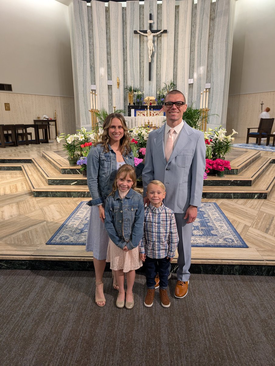 Queen of Apostles Easter Vigil Mass.

"But Peter rose and ran to the tomb; stooping and looking in, he saw the linen cloths by themselves; and he went home marveling at what had happened."