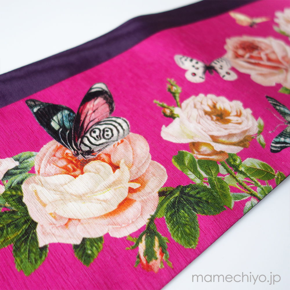 豆千代モダンさんのリボン柄の半幅帯（正絹） | リサイクル着物 菅野