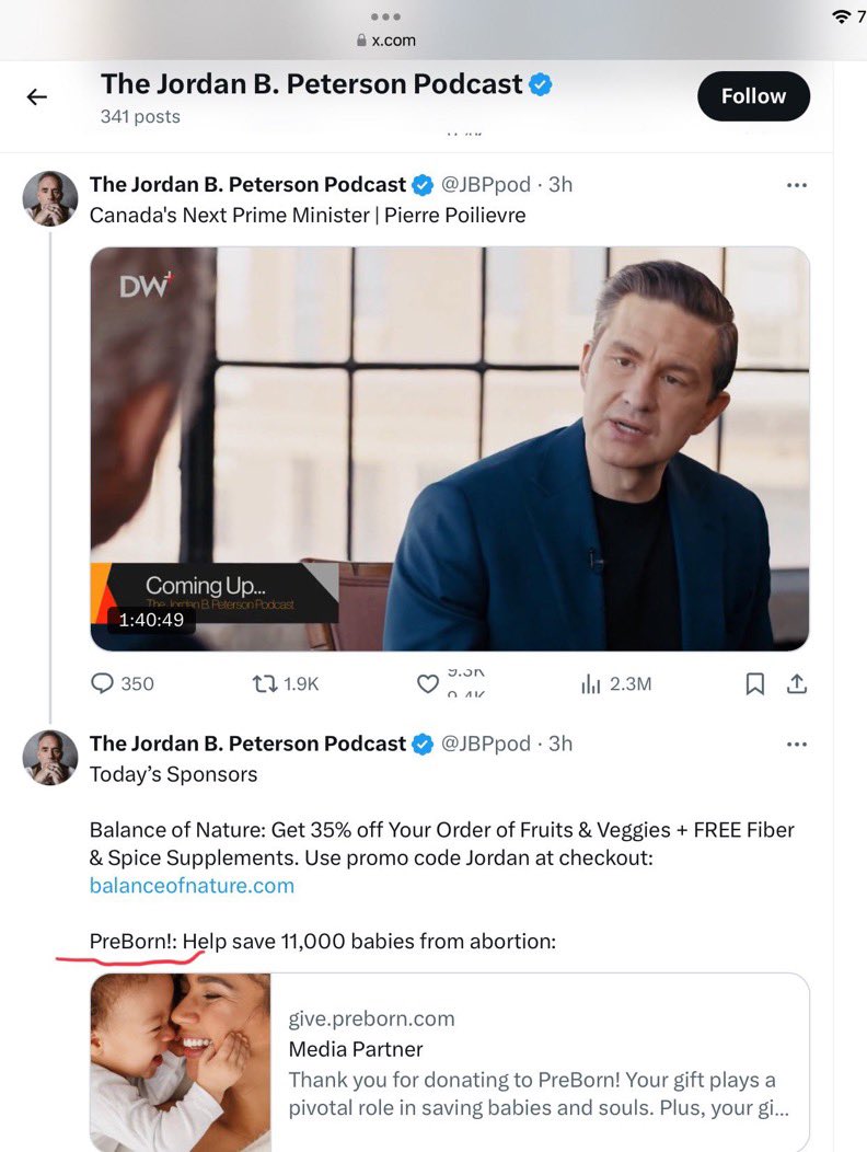 <a href="/CailinasEirinn/">MaggieMay 🇨🇦🇪🇺🇮🇪</a> And don’t forget when he did Jordan Peterson’s podcast that was sponsored by a pro-life organization.