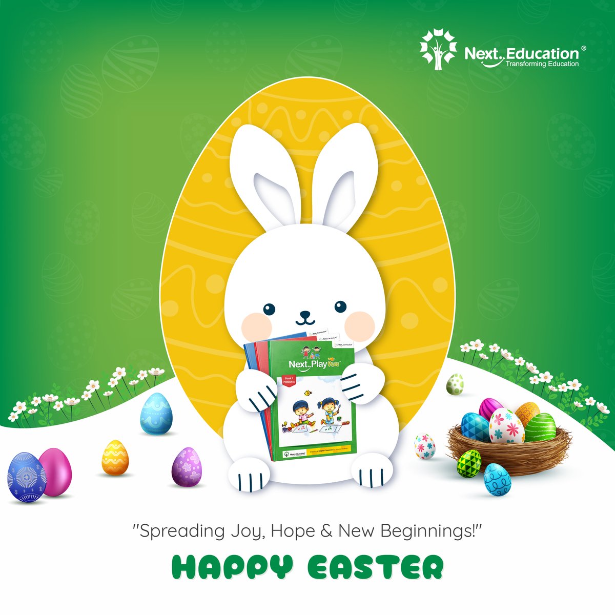 NextEducationIn's tweet image. 𝐇𝐚𝐩𝐩𝐲 𝐄𝐚𝐬𝐭𝐞𝐫!
Easter is a time of renewal, hope, and celebration. It reminds us that every ending blooms into a fresh beginning.  #EasterSunday #JoyOfSpring #HopeAndRenewal #CelebrateTogether #EasterVibes #NewBeginnings #NextEducation #edtech