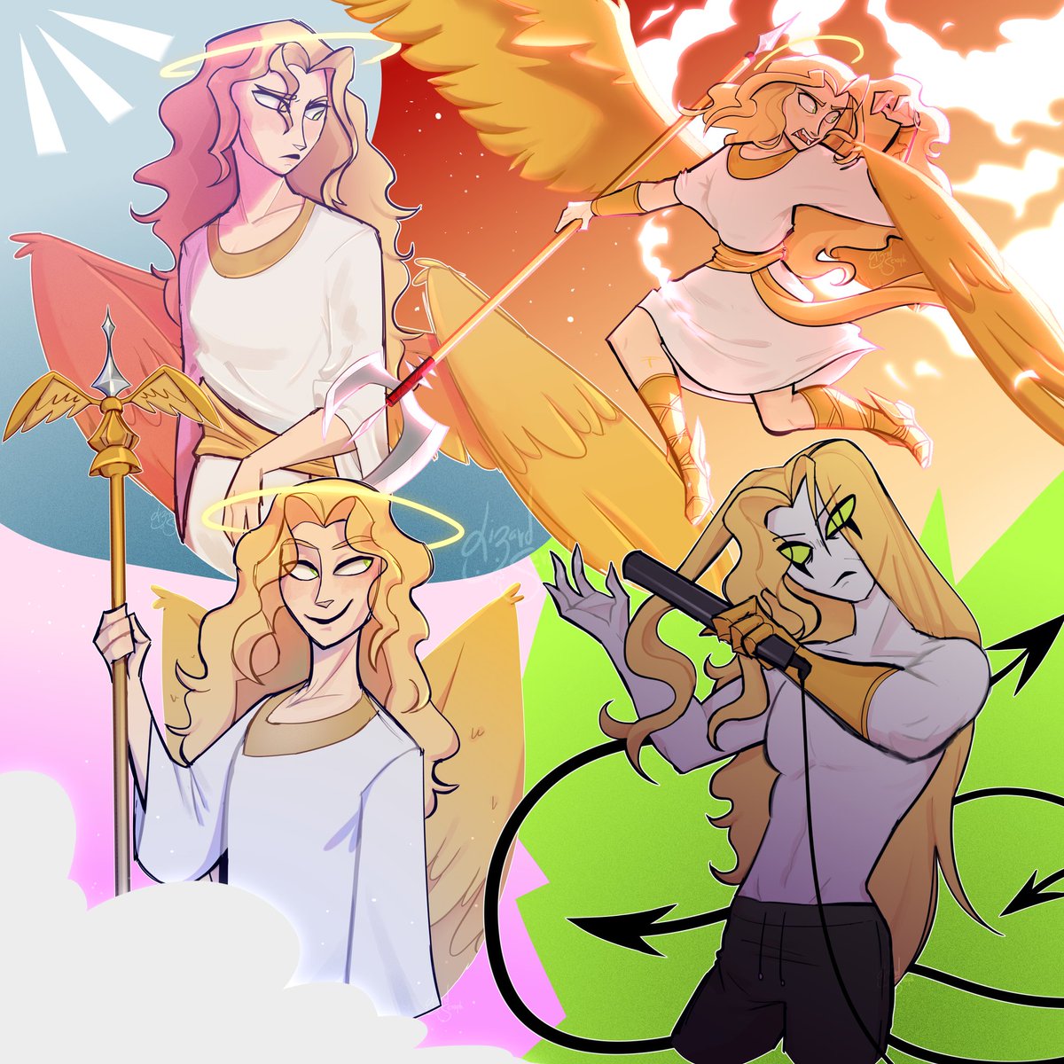 lizardseraphhh's tweet photo. Him. Sachiel.💚🪽
Ok now I'm gonna explain this xD, I just imagine him w wavy/curly hair and after his curse was broken, his hair returned to how it was when he was an angel, but he doesn't like it anymore, it brings back bad memories.

#Mammon #fanart #HelluvaBoss #Bermon https://t.co/bae0QU2ual