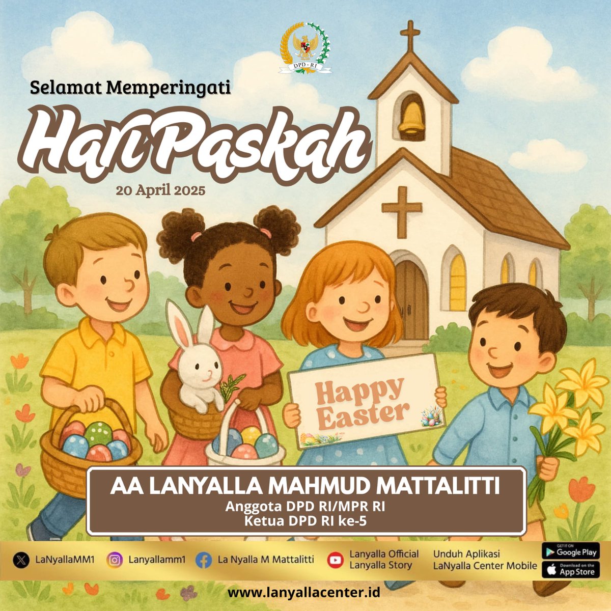 Selamat memperingati Hari Paskah bagi seluruh umat Kristiani.

#lanyalla #dpdri #haripaskah #paskah2025